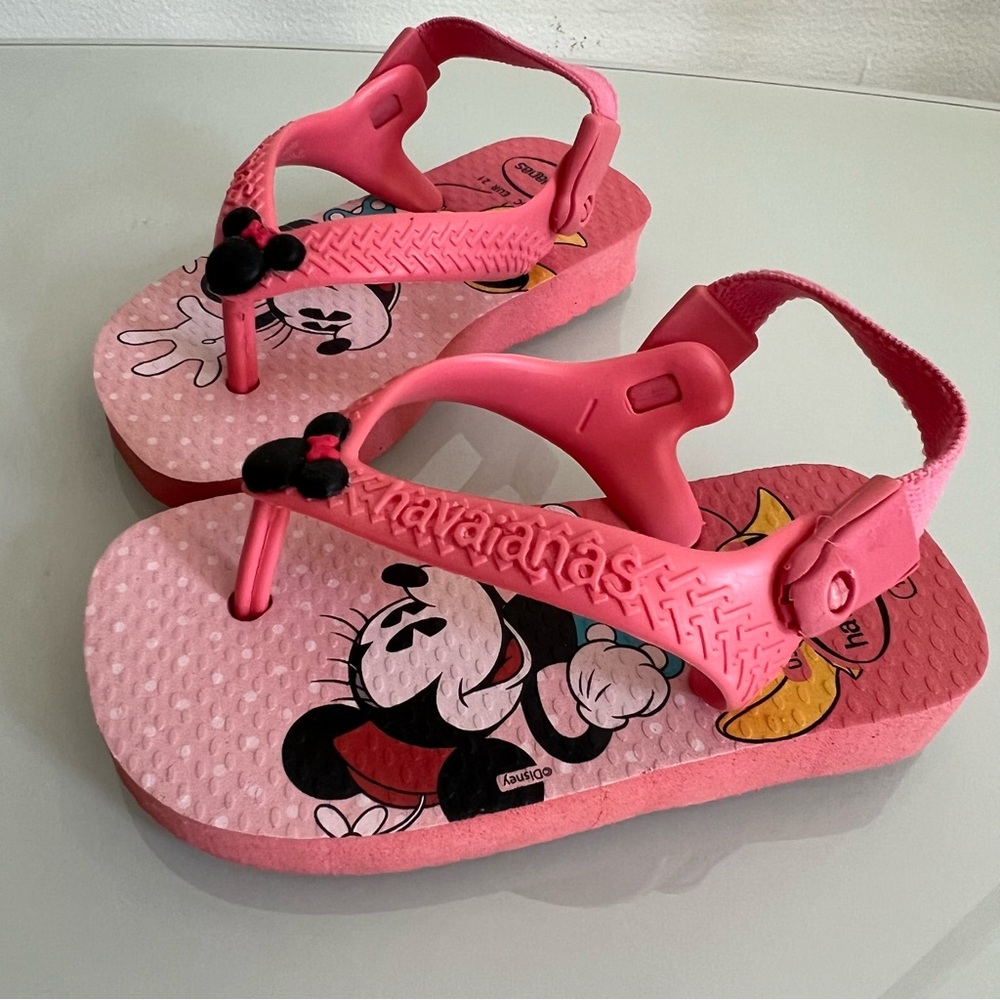 HAVAIANAS x Disney Minnie Mouse Toddler Pink Sandals, 5C